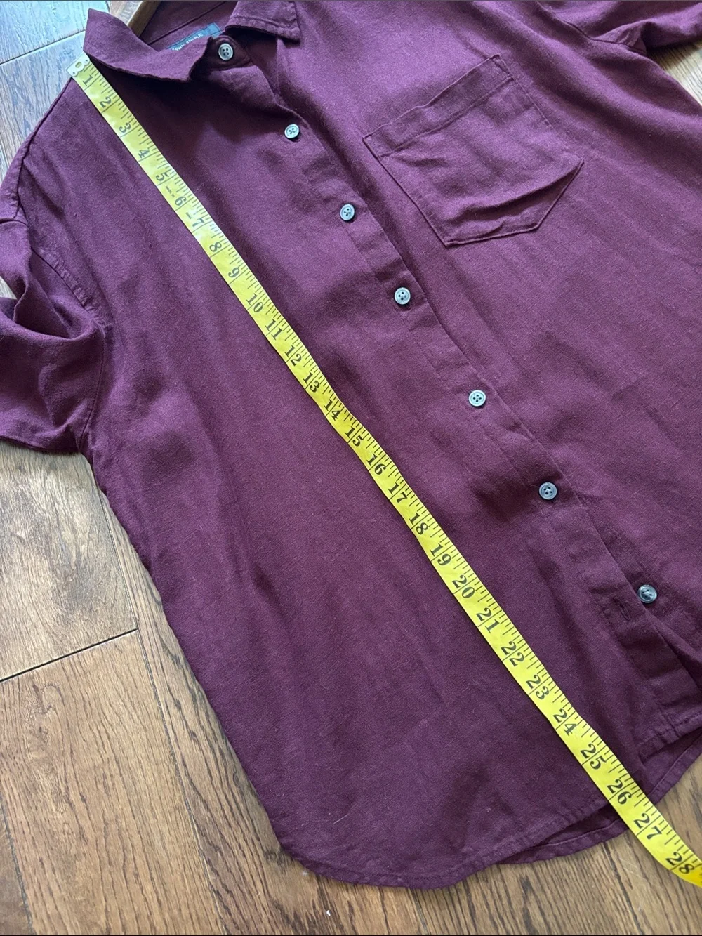 New Banana Republic Linen Blend Burgundy Casual Button-Down Shirt size Medium